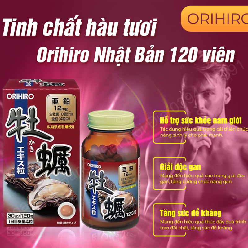 Viên uống tinh chất hàu tươi tăng cường sinh lý Orihiro 120 viên