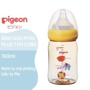 Bình sữa Pigeon 160ml màu vàng chanh (Sứ - Nhựa)