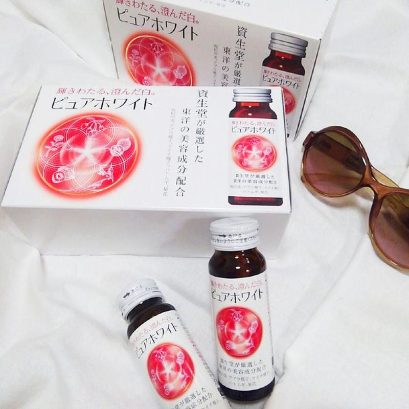 Nước Uống Trắng Da Shiseido Pure White (Hộp 10 chai x 50ml)