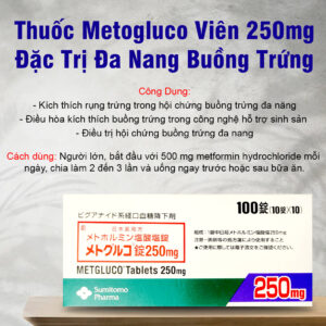 Thuốc điều trị đa nang buồng trứng Metogluco Viên 250mg