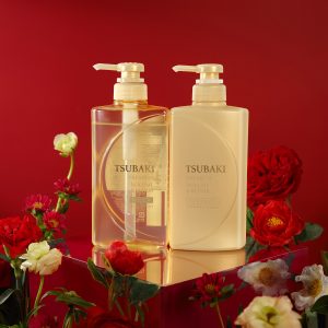 Cặp gội - xả Tsubaki Premium ngăn ngừa rụng tóc 490ml (màu vàng)