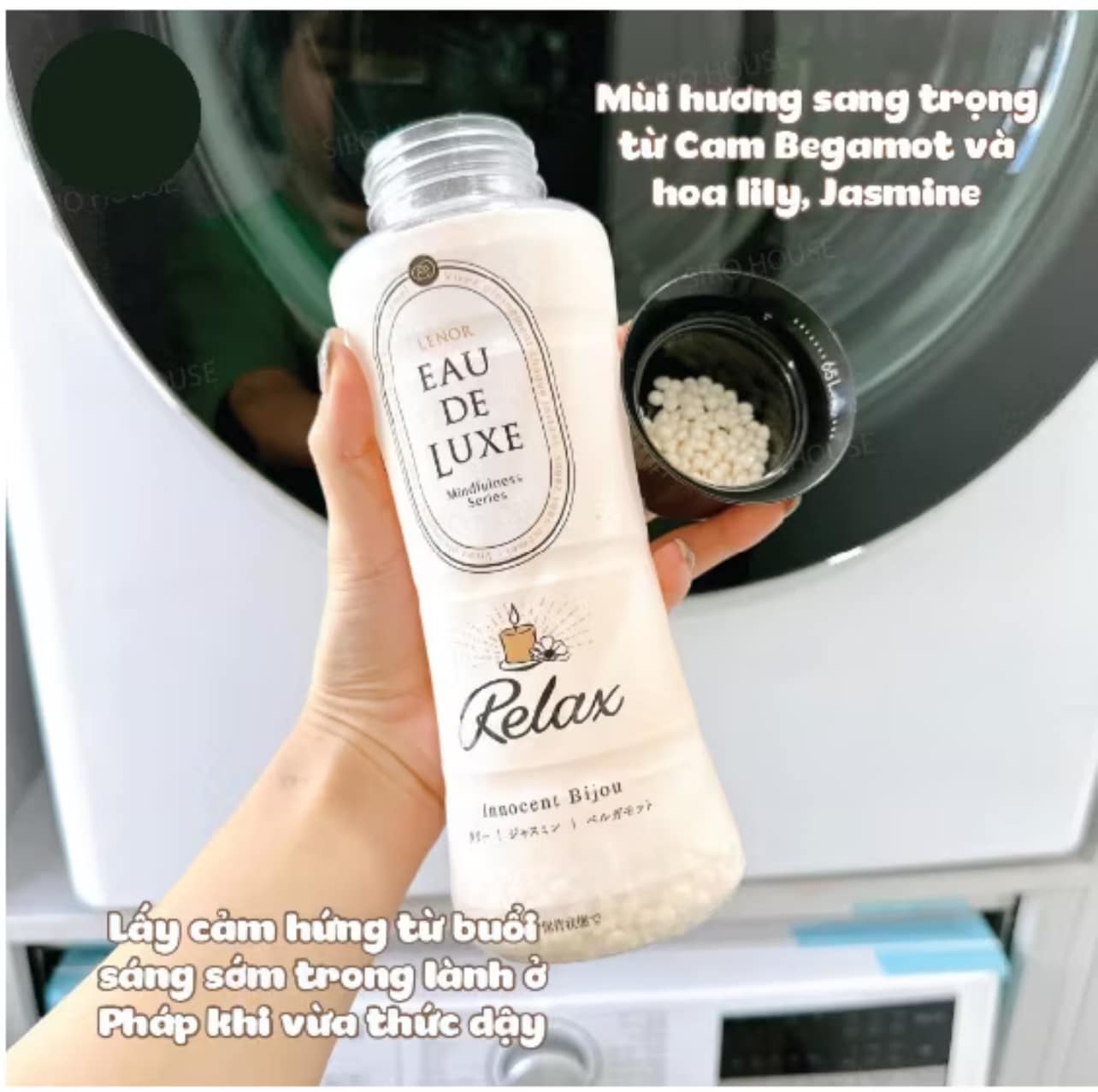 Viên Xả Vải Hương Nước Hoa Lenor Eau De Luxe Relax Nhật Bản (520g)