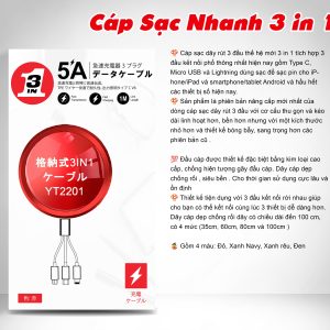 Cáp Sạc Nhanh 3 IN 1