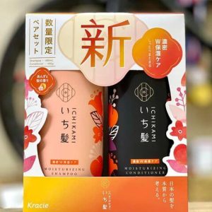 Bộ dầu gội xả Ichikami cam đen hương hoa Camellia (dùng cho tóc khô xơ)