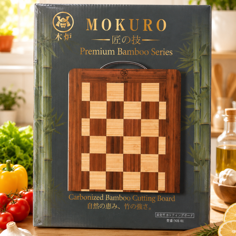 Thớt Tre Carbon Hóa MOKURO Premium Bamboo Series NH-01 – Sang Trọng, Bền Bỉ Chuẩn Nhật Bản