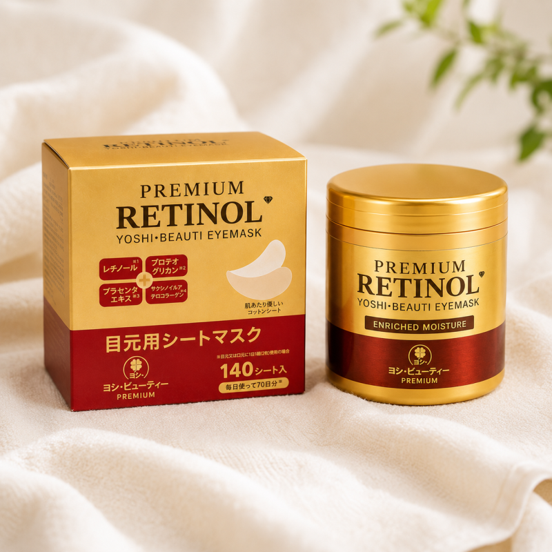 Mặt Nạ Mắt Retinol YOSHI BEAUTI PREMIUM 140 Miếng – Dưỡng Ẩm, Hỗ Trợ Giảm Nếp Nhăn Vùng Mắt